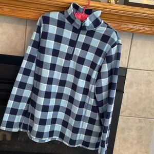 Lands' End Blue and White Checkered Fleece